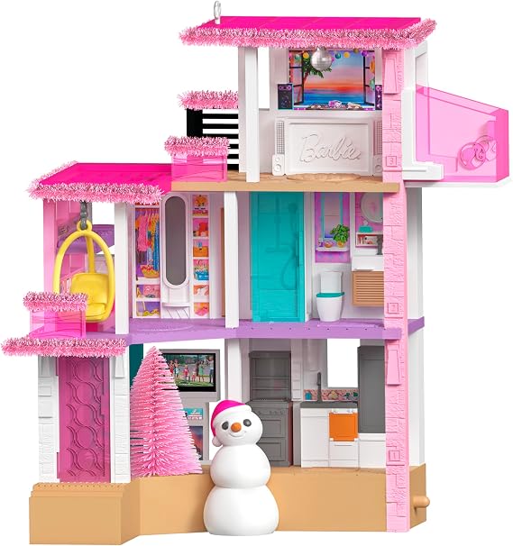 Hallmark Keepsake Barbie Christmas Ornament, Merriest Dreamhouse Musical with Light, Gifts for Barbie Fans